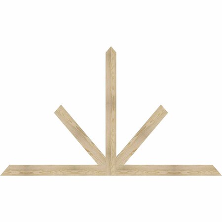 Ekena Millwork Saratoga Rough Sawn Timber Gable Bracket, Douglas Fir, 84"W x 49"H x 2"D x 4"F, 14/12 Pitch GBW084X49X0204SAR00RDF